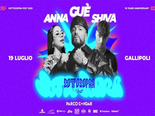Guè, Shiva e Anna in concerto a Gallipoli il 19 Luglio 2023