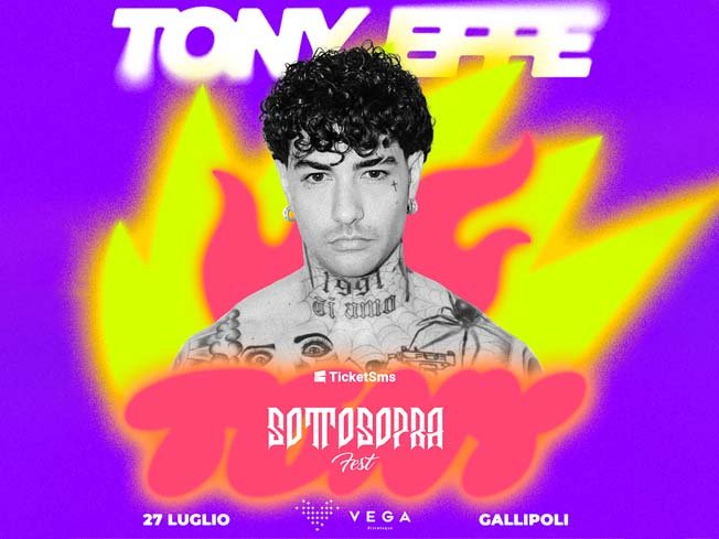 Tony Effe in concerto a Gallipoli il 27 Luglio 2023