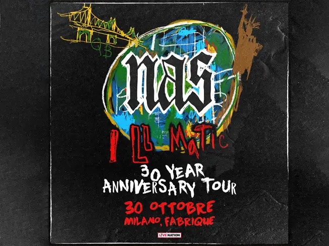 Nas in concerto al Fabrique di Milano il 30 Ottobre per festeggiare i 30 anni di Illmatic