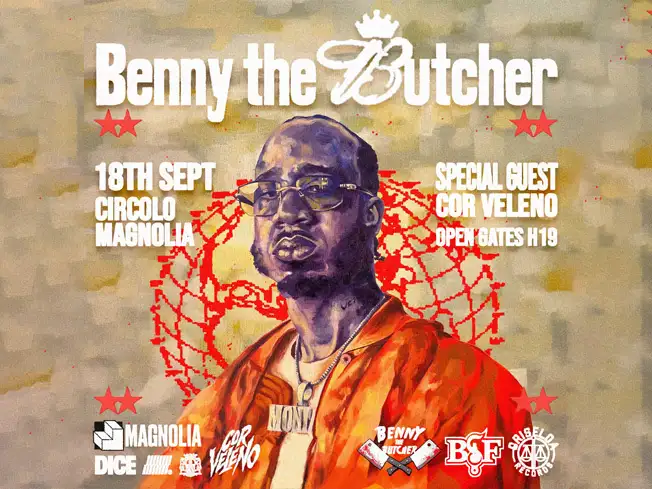 Benny The Butcher in concerto al Magnolia di Milano il 18 Settembre, Special Guest Cor Veleno