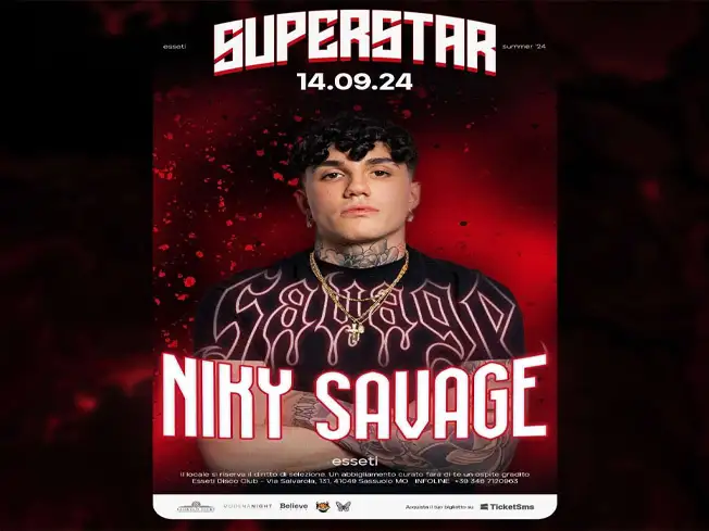 Niky Savage live a Modena il 14 Settembre 2024