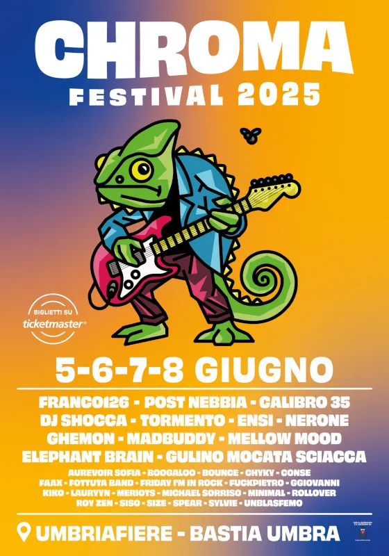Chroma Festival 2025 a Bastia Umbra: lineup con Franco126, DJ Shocca, Calibro 35. Dal 5 all'8 giugno