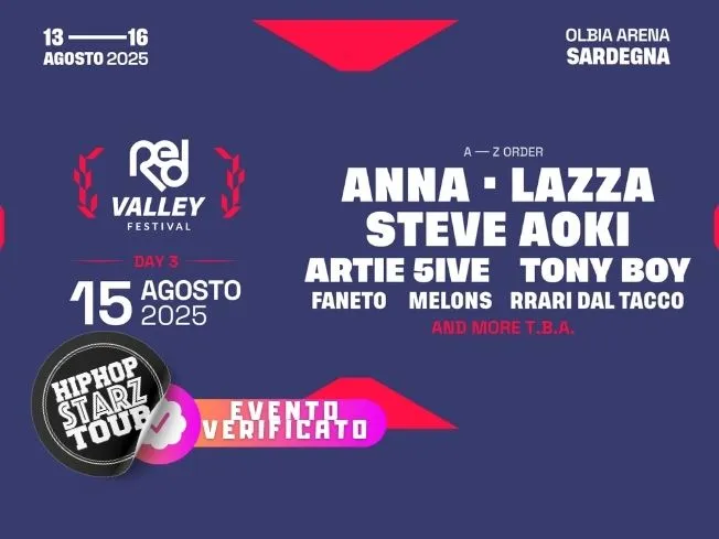 Anna, Lazza, Steve Aoki, Artie 5ive e Tony Boy in concerto a Olbia il 15 Agosto 2025