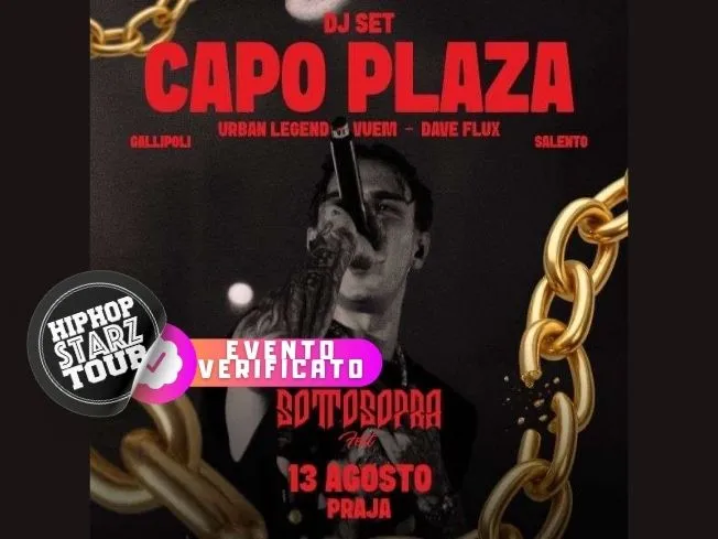 Capo Plaza live dj set a Gallipoli il 13 agosto 2025
