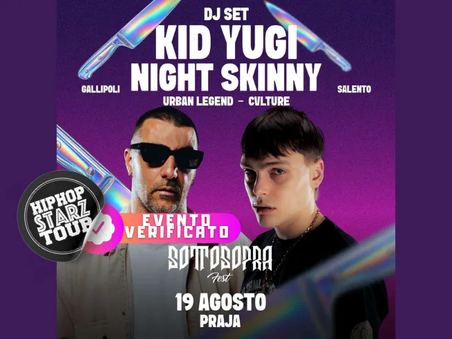 Kid Yugi e Night Skinny live dj set a Gallipoli il 19 agosto 2025