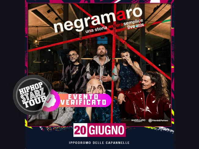 Negramaro in concerto al Rock in Roma, all'Ippodromo Le Capannelle di Roma il 20 Giugno 2026